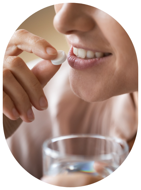 Woman taking medication